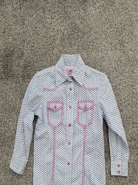 Girls Wired Heart Long Sleeve Western  Shirt Small - Approx size 5-6